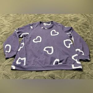 Christopher & Banks Blue Heart Sweatshirt XL